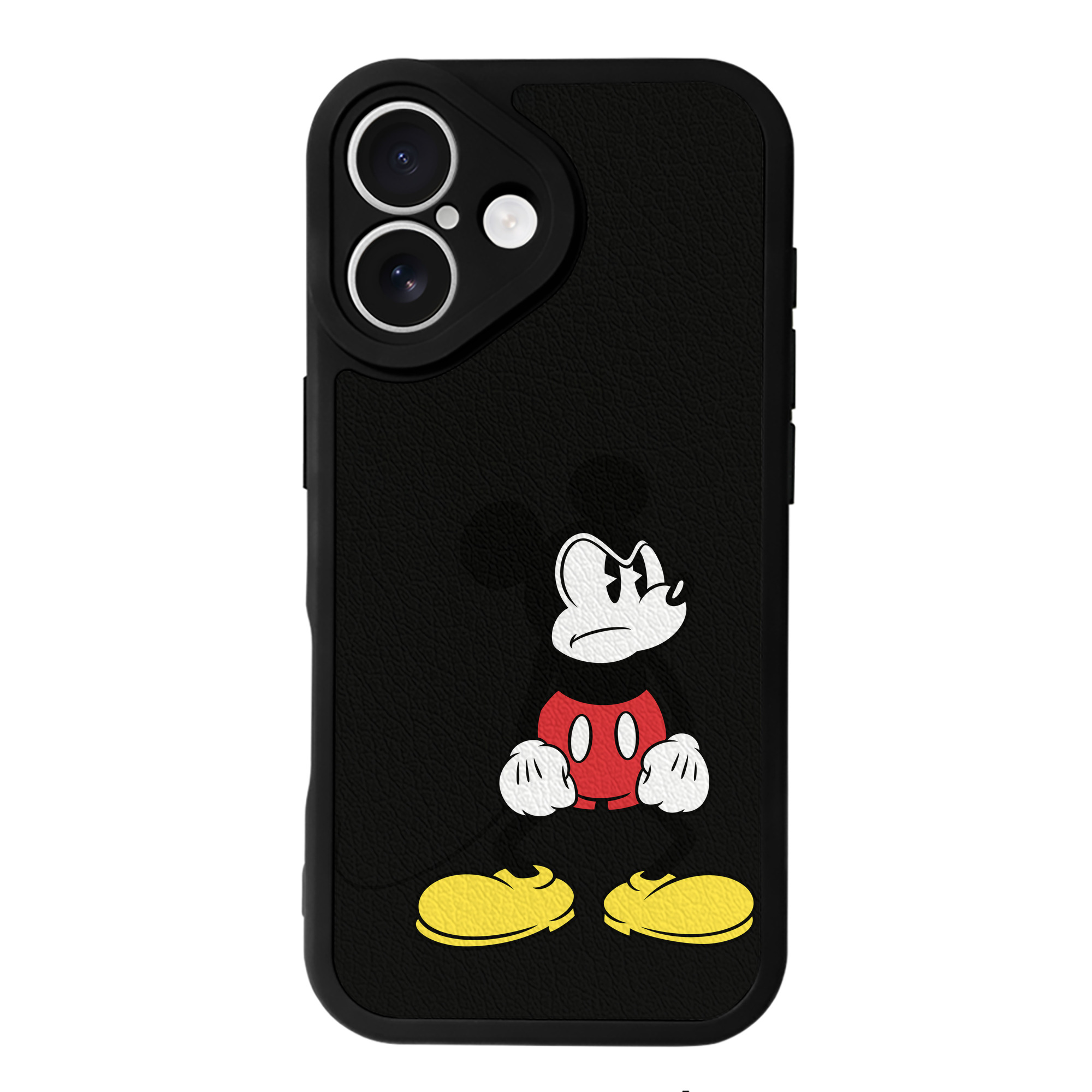 （画像用） ミッキーマウス Mickey Mouse 【iPhone 16シリーズ対応】シリコンスマホケース（レザー調） 材質：シリコン
